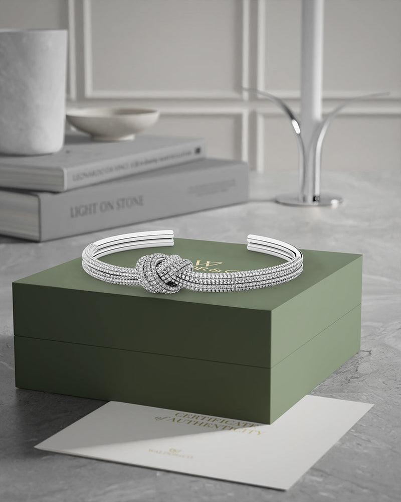 Dual Knot Bangle Pavè