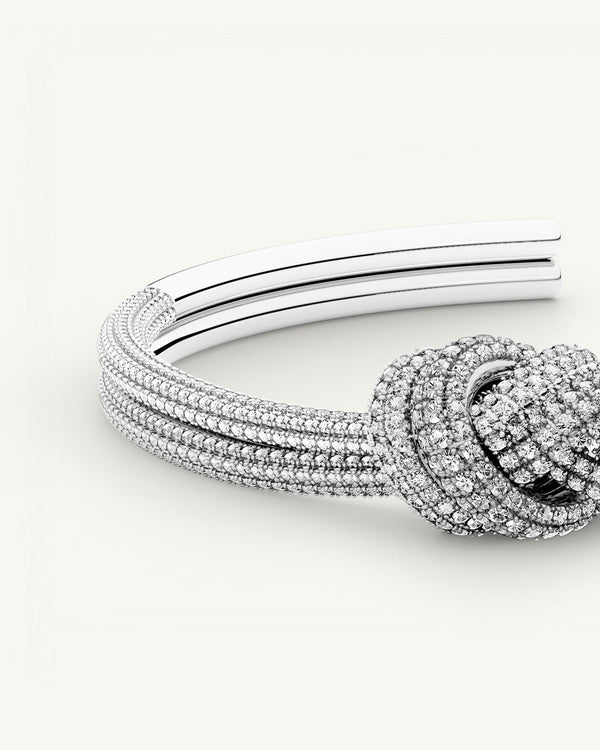 Dual Knot Bangle Pavè